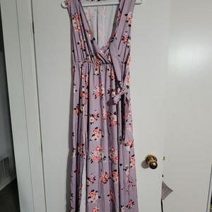 Purple maxi dress with flowers
